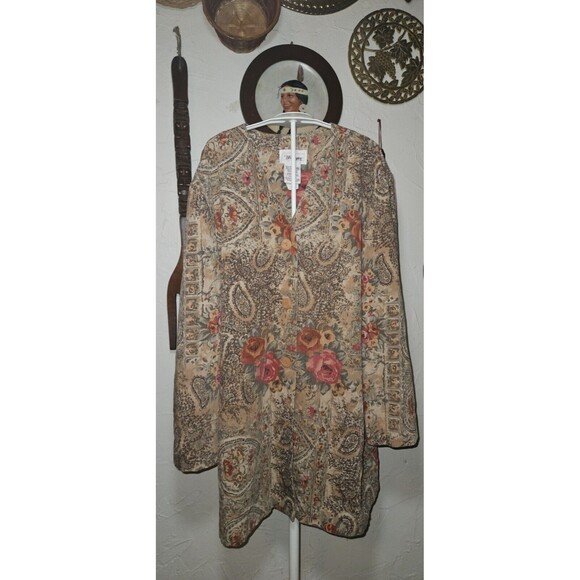VTG Worthington Rose Floral Paisley Blazer 90s Whimsigoth Brown Pink Cottagecore - Picture 2 of 6